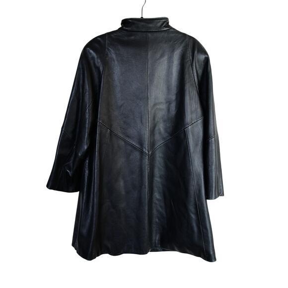 Lord & Taylor Women's Genuine Leather Black coat size M - Picture 2 of 4